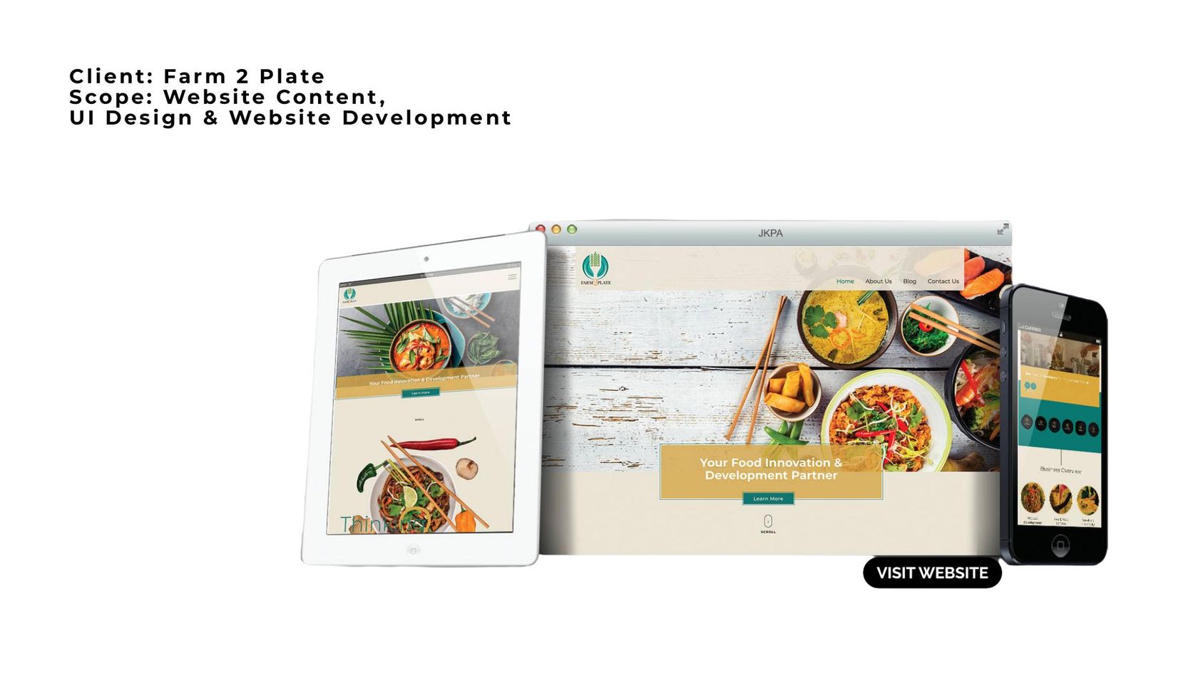 Farm 2 Plate - website content, UI design and development