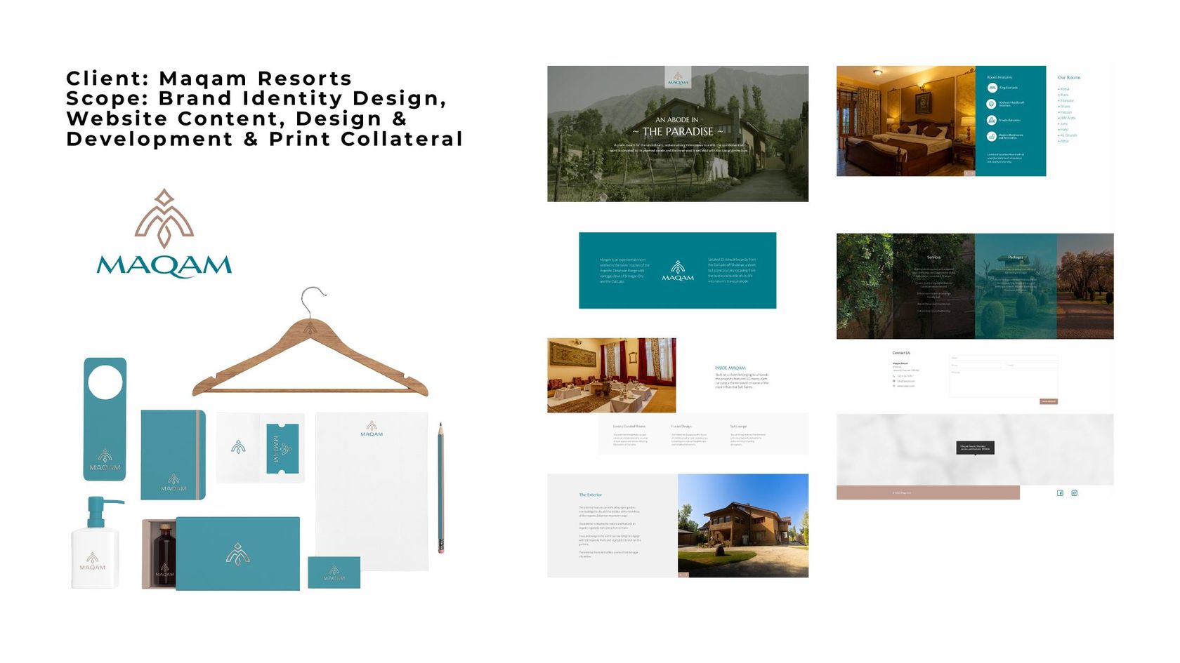 Maqam Resorts - brand identity, website and print collateral